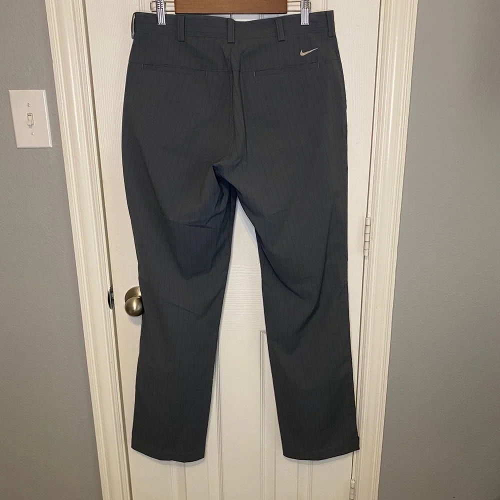 Nike Golf Tour Performance Dri-FIT Pants Mens 32x32‎ Gray Pinstripe Casual